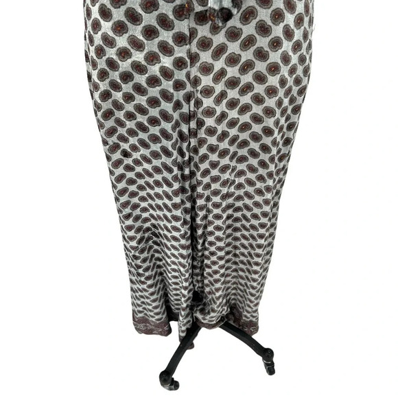 Anthropologie Bl-nk London Jumpsuit Paisley Velvet Cold Shoulder Gray Size Small - Picture 4 of 11